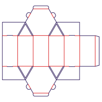 Sekskantet boks - rozkrój