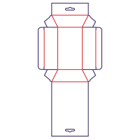 Trapezformet æske med vedhæng - rozkrój