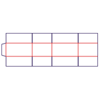 Kasse med fire flapper - rozkrój