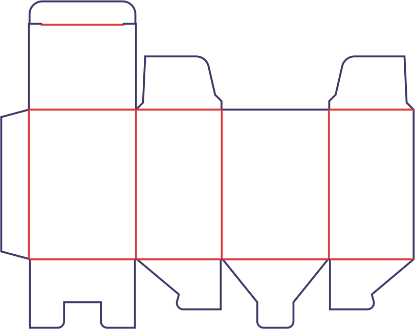Æske top 1 klap, bund med lås - rozkrój